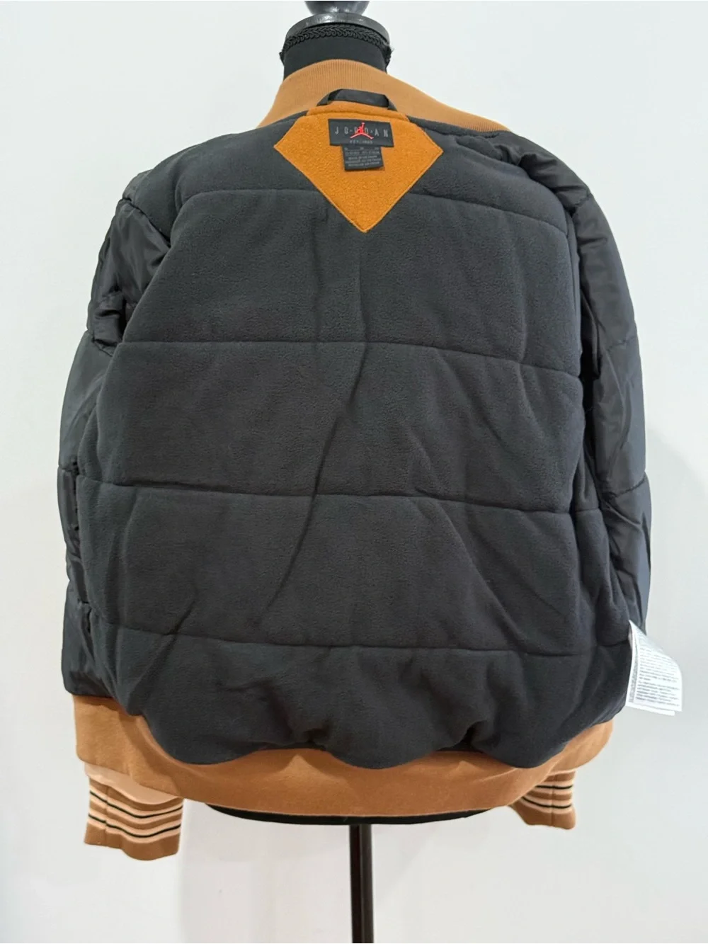 Air Jordan XL (13-15yrs) Brown Varsity Jacket with Cream Sleeves 865